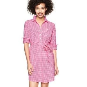 GAP Pink Gingham Check Shirtdress